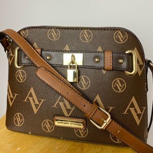Brand New Brown Faux Lather Strap Purse